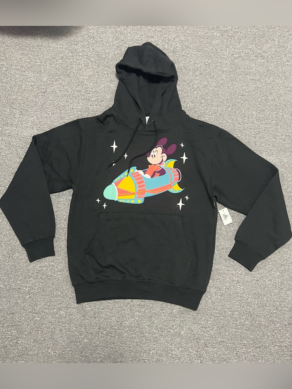 Disneyland Resort Black Sweatshirt with Embroidered Rocket Mickey Adult S
